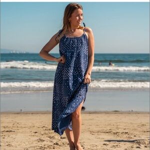 Splendid Blue and White Paisley Bandana Print Dress